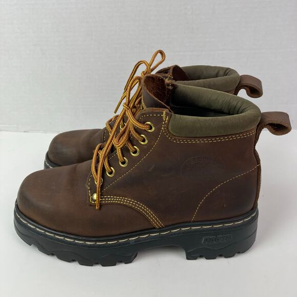 Roots Shoes - ROOTS TUFF Vintage Brown Leather Hiking/Work Lace-up Boots Chunky Sole Rugged